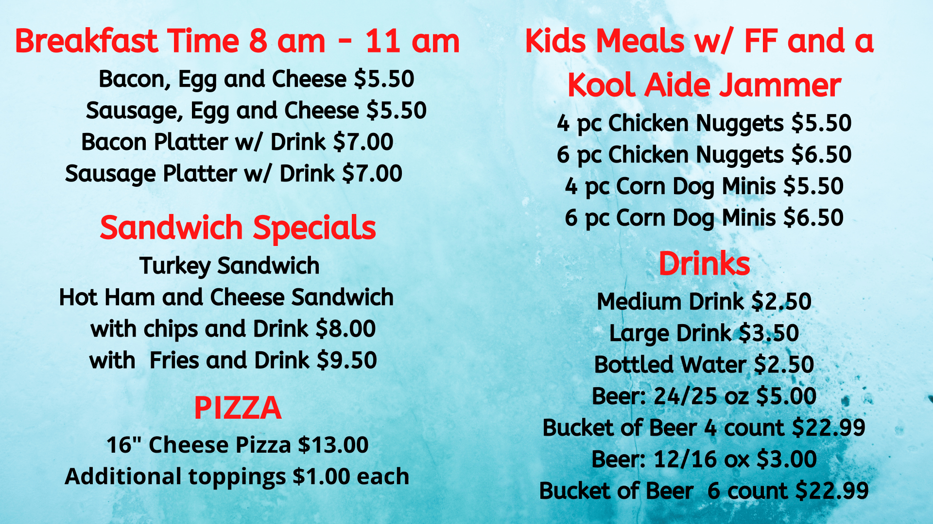 Restaurant & Menu Johnnie Mercers Fishing Pier